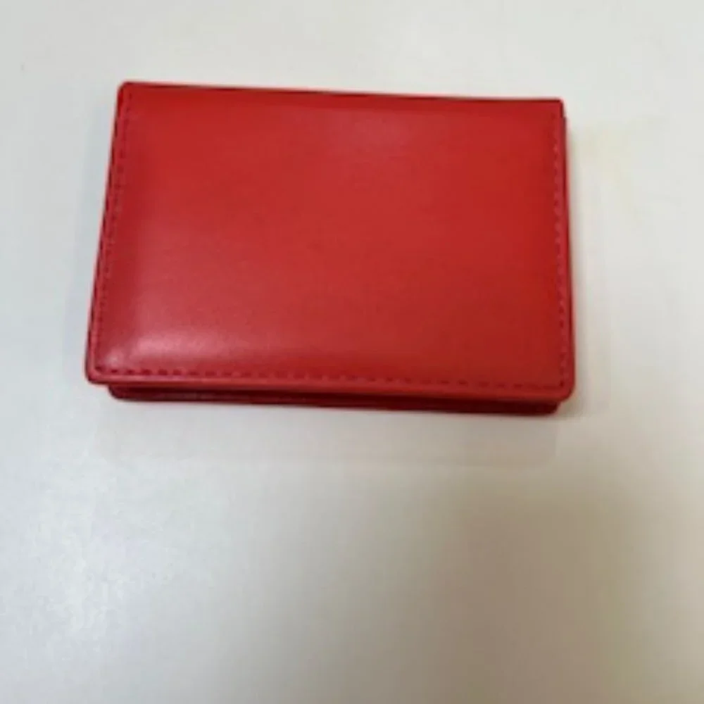 Winn International Leather Card Case Coral